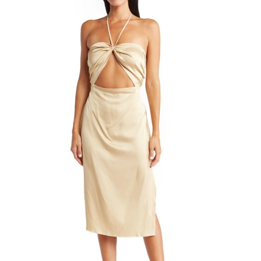 NEW Tie Cutout Halter Dress